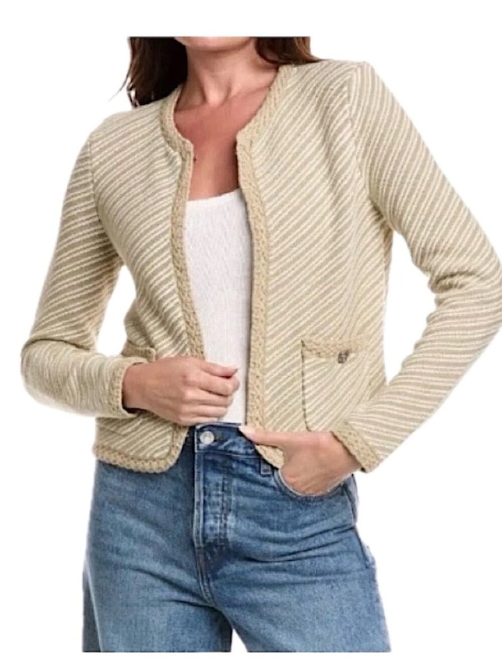 Rag & Bone Claire Textured Knit Cardigan Jacket Women's Size M Jacket Blazer NEW